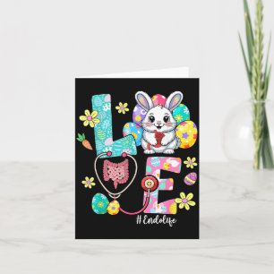 Love Endo Life Endo Nurse Bunny Stethoscope Easter Card