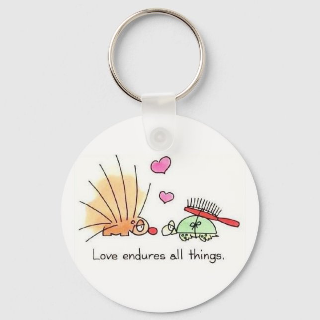 Love endures all things key ring (Front)