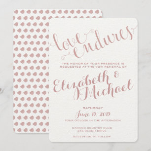 Love Endures Champagne Blush Anniversary Invitatio Invitation