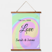 Love engagement wedding couple colorful bohpattern