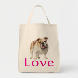 Love English Bulldog Puppy Dog Tote Bag