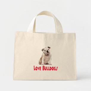 Love English Bulldog Puppy Dog Tote Bag