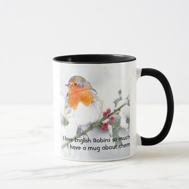 Love English Robin Birds so much I Fun Quote Mug (Right)