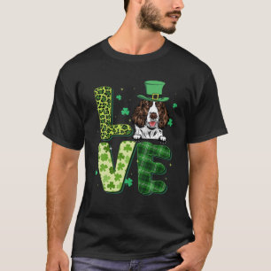 Love English Springer Spaniel Shamrock St Patrick' T-Shirt