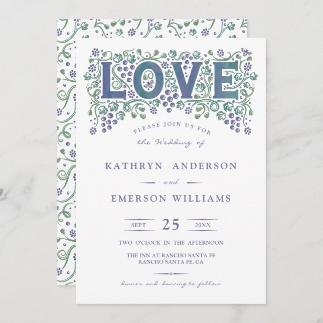 Love Entwined Wedding Invitation (Front/Back)