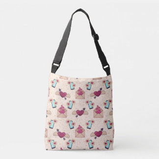 love envelopes and mobile phones crossbody bag