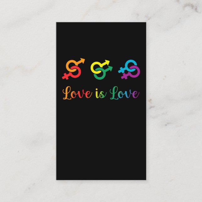 Love Equal Gender Rights Gay and Lesbian Pride Business Card (Front)