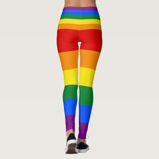 Love Equality Rainbow Flag LGBT Lesbian Gay Pride Leggings (Back)