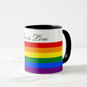 Love Equality Rainbow Flag LGBT Lesbian Gay Pride Mug