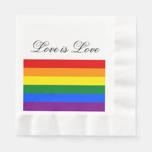 Love Equality Rainbow Flag LGBT Lesbian Gay Pride Napkin