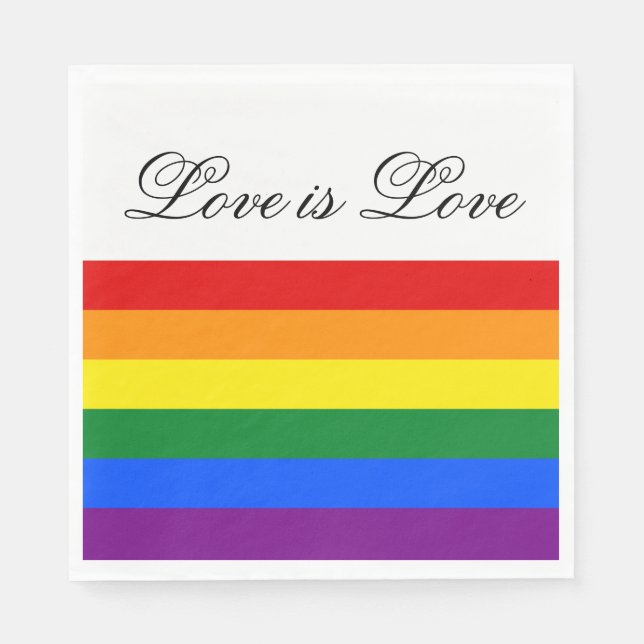 Love Equality Rainbow Flag LGBT Lesbian Gay Pride Napkin (Front)