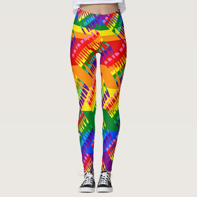 Love Equality Rainbow Flag LGBTQ Pride 2023 Leggings (Front)