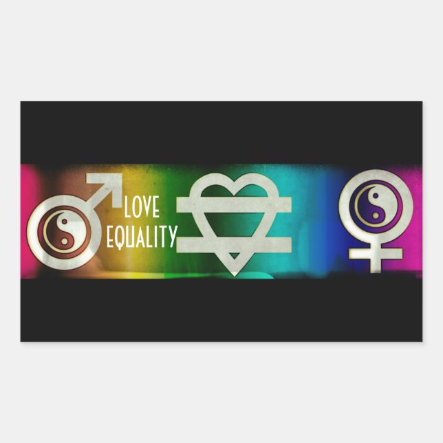 Love Equality Rectangular Sticker (Front)