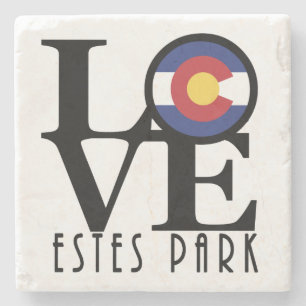 LOVE Estes Park CO Stone Coaster