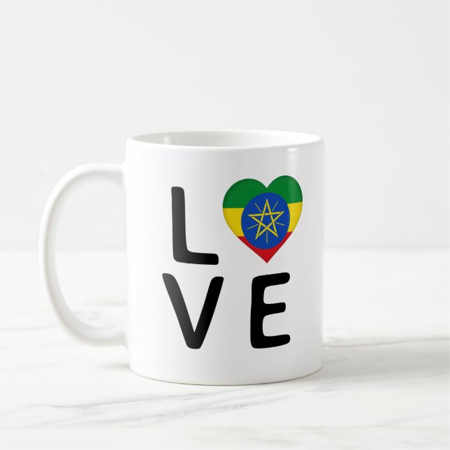 Love - Ethiopia Flag Coffee Mug (Left)