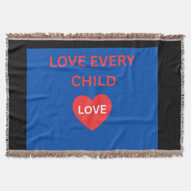 Love Every Child Woven Throw Blanket | Inspiration (Front)