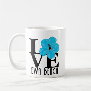 LOVE Ewa Beach Blue Hibiscus 11oz Coffee Mug
