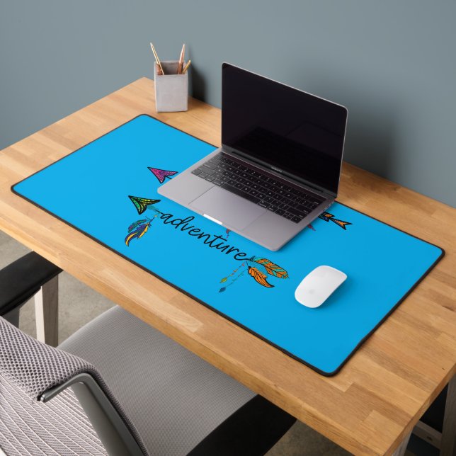 Love Explore Adventure Arrow Tribal Boho Design Desk Mat (Office 2)