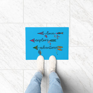 Love Explore Adventure Arrow Tribal Boho Design Doormat