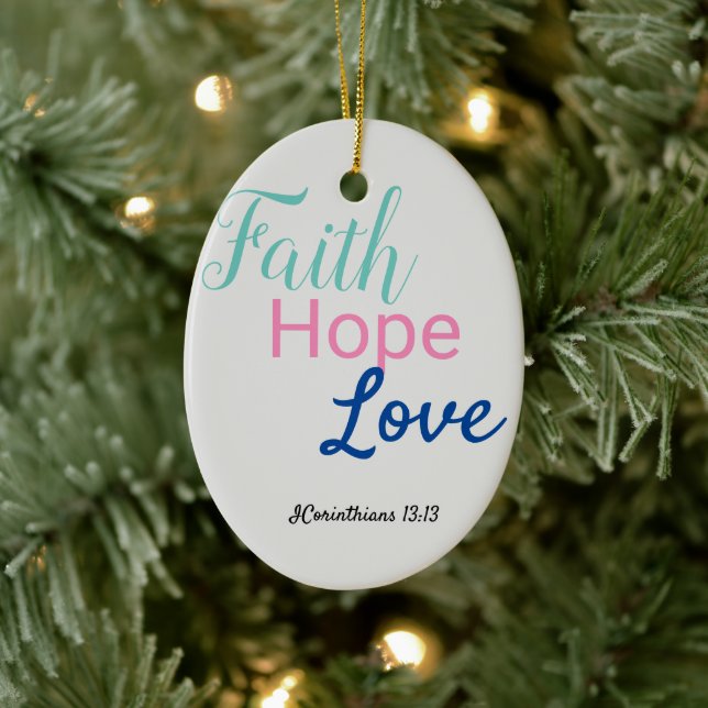 Love Faith & Hope Ceramic Ornament Christian (Tree)