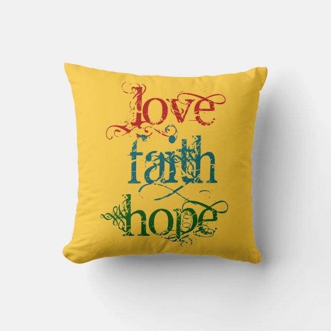 LOVE FAITH HOPE CUSHION (Front)