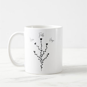 Love Faith Hope in White Coffee Mug