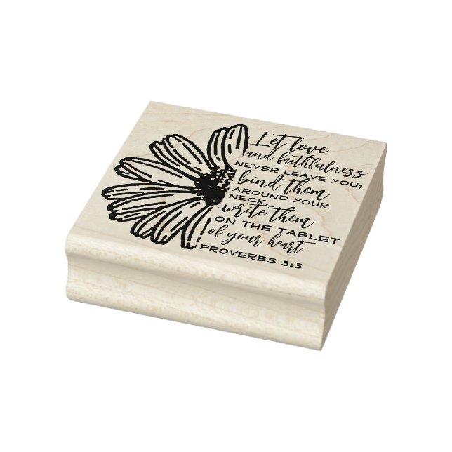 Love & Faithfulness Typography Custom Bible Verse Rubber Stamp (Stamp)