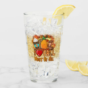 Love Fall Autumn Customise Glass