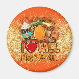 Love Fall Autumn Customise Text and Colour Magnet