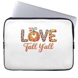 Love Fall Y'all Fall Laptop Sleeve