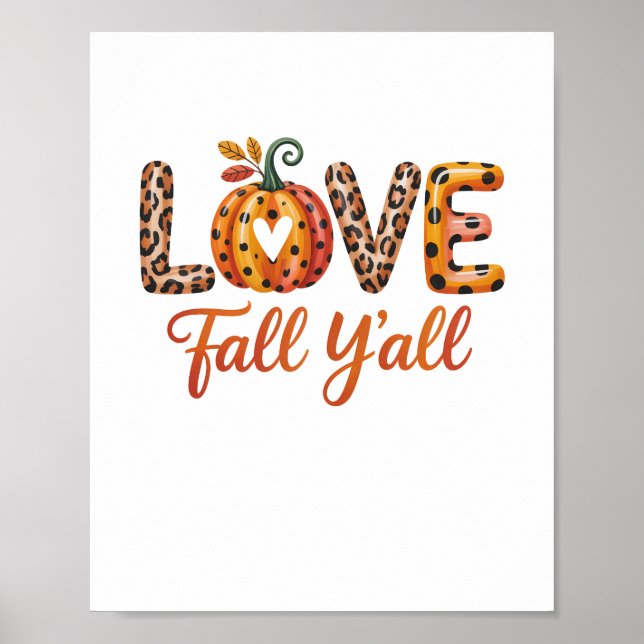 Love Fall Y'all Fall Poster (Front)