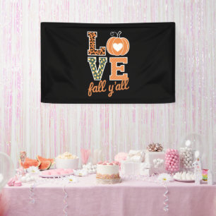 Love Fall Y'All Leopard Print Fall Thanksgiving  Banner