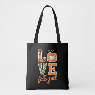 Love Fall Y'All Leopard Print Fall Thanksgiving  Tote Bag