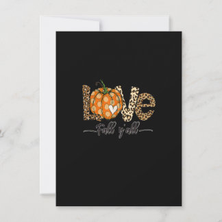 Love Fall Y'All Leopard Print Pumpkin Thanksgiving Invitation