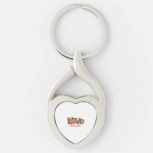 LOVE Fall Y'all Leopard Print Pumpkin Trendy Aut Key Ring