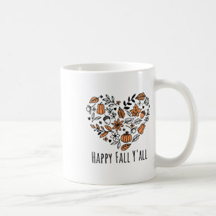 Love Fall Y'all Leopard Pumpkin Autumn Season Wome Coffee Mug