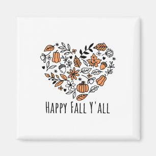 Love Fall Y'all Leopard Pumpkin Autumn Season Wome Magnet
