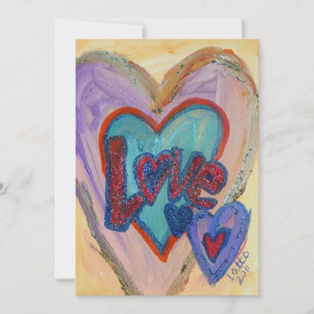 Love Family Hearts Invites or Announcements (Front)