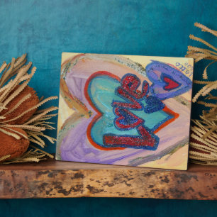 Love Family Hearts Painting Poem Plaque