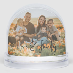Love & Family Simple Modern Photo Template Custom Snowglobe