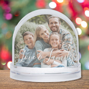 Love & Family Simple Modern Photo Template Custom Snowglobe