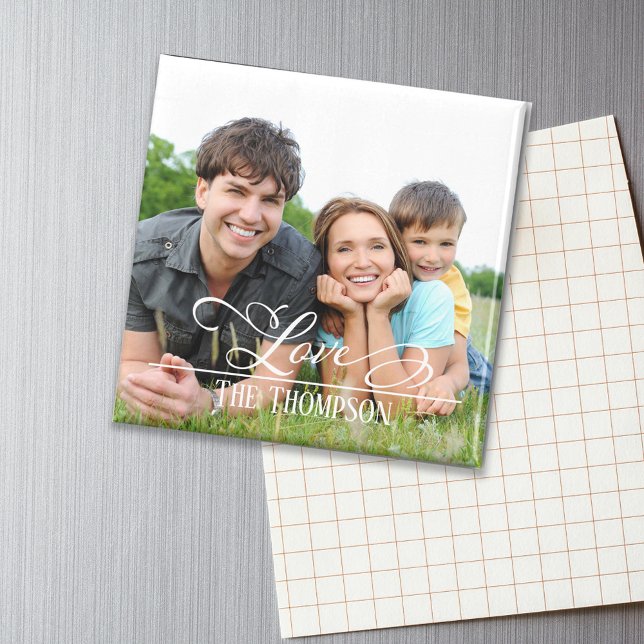 Love family Stylish Elegant Photo Personalised Magnet (Creator Uploaded)
