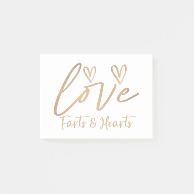 Love Farts & Hearts Post-it Notes (Front)