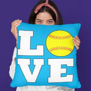 LOVE Fastpitch Softball Custom Softball Player Cushion