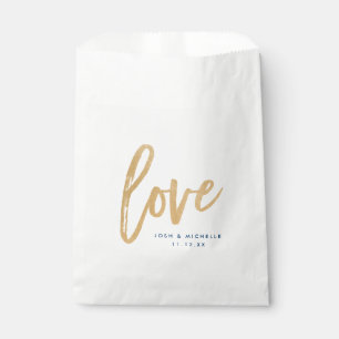 Love Favour Bag, Gold lettering, Wedding favour ba Favour Bags