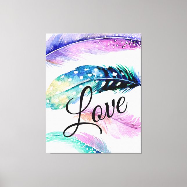 Love Feathers Canvas Print (Front)