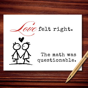 Love Felt Right The Math Was Questionable Holiday Card