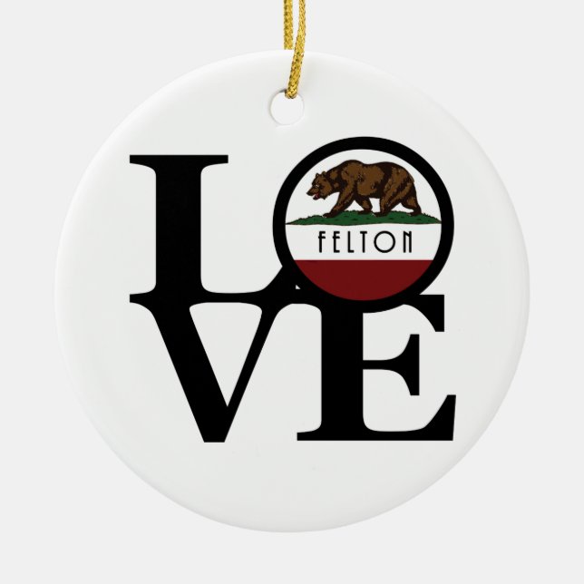 LOVE Felton Ceramic Tree Decoration (Front)