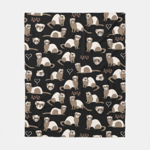 Love Ferrets - Black Fleece Blanket