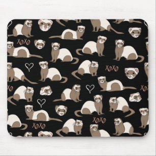 Love Ferrets - Black Mouse Mat